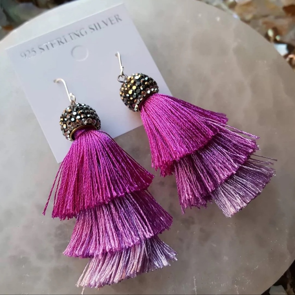 Tassel Drop Fashion Earrings (2 available colors) - New